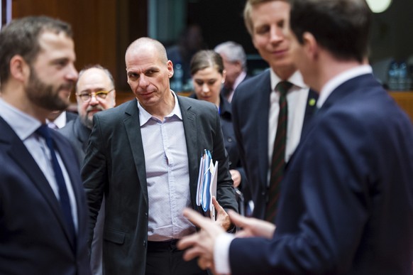 Finanzminister Giannis Varoufakis beim Treffen der Euro-Finanzminister am Montag in Brüssel.