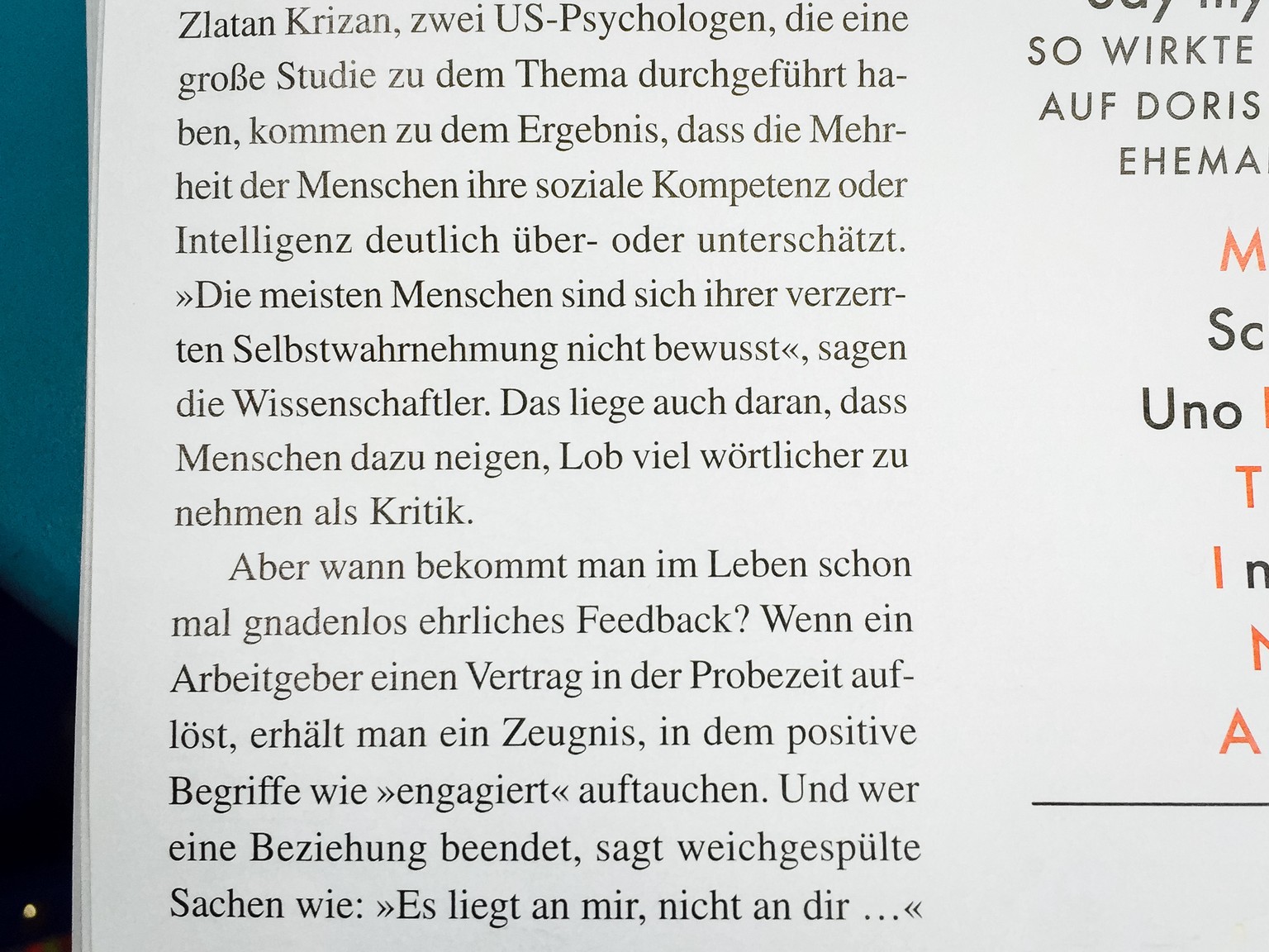 Das Magazin Neon zum Thema soziale Kompetenz und Selbstwahrnehmung.