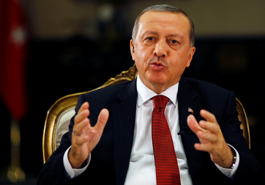 Turkish President Tayyip Erdogan attends an interview with Reuters at the Presidential Palace in Ankara, Turkey, July 21, 2016. REUTERS/Umit Bektas