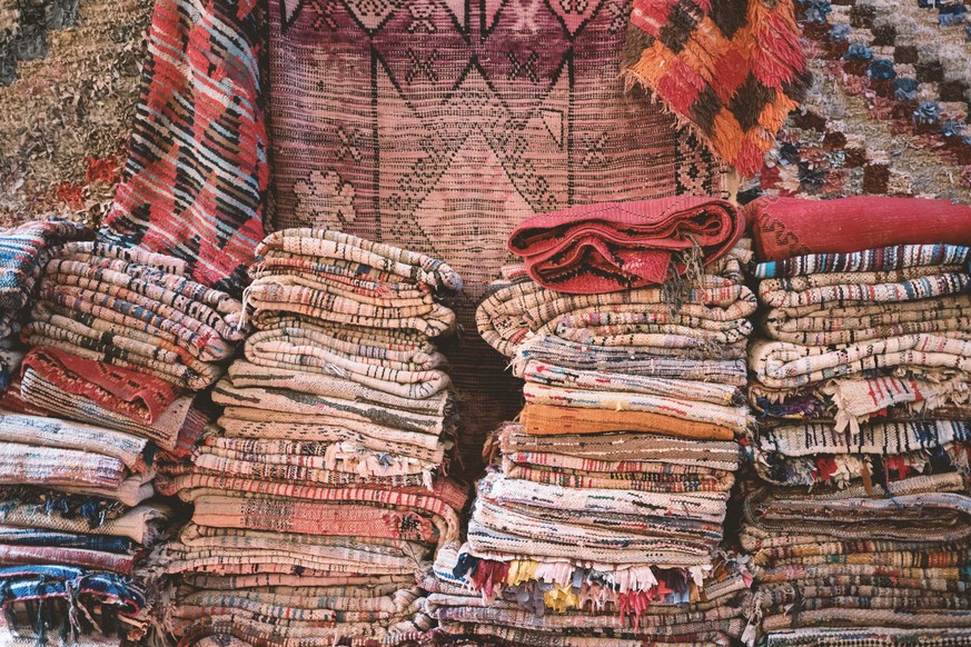 Teppiche in Marrakesch, Marokko.