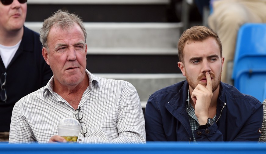 Britain Tennis - Aegon Championships - Queens Club, London - 15/6/16
Jeremy Clarkson and son Finlo (R) watch from the stands
Action Images via Reuters / Tony O&#039;Brien
Livepic
EDITORIAL USE ONL ...