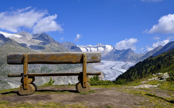 Blick auf den Aletschgletscher von der Moosfluh. (Bild: aletscharena.ch)