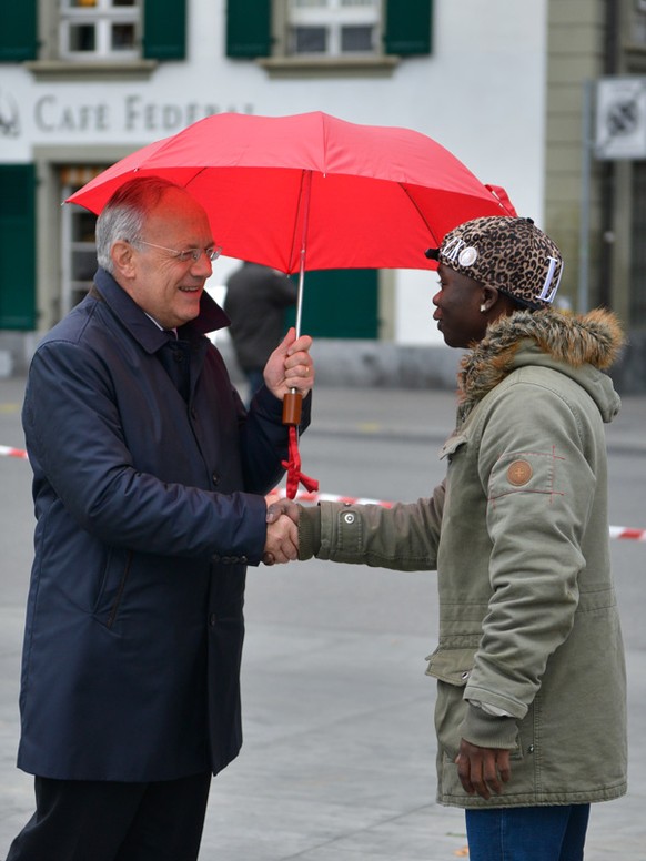 Rash traf Bundesrat Johann Schneider-Ammann zum Abschluss vom Jahr der Berufsausbildung 2014.