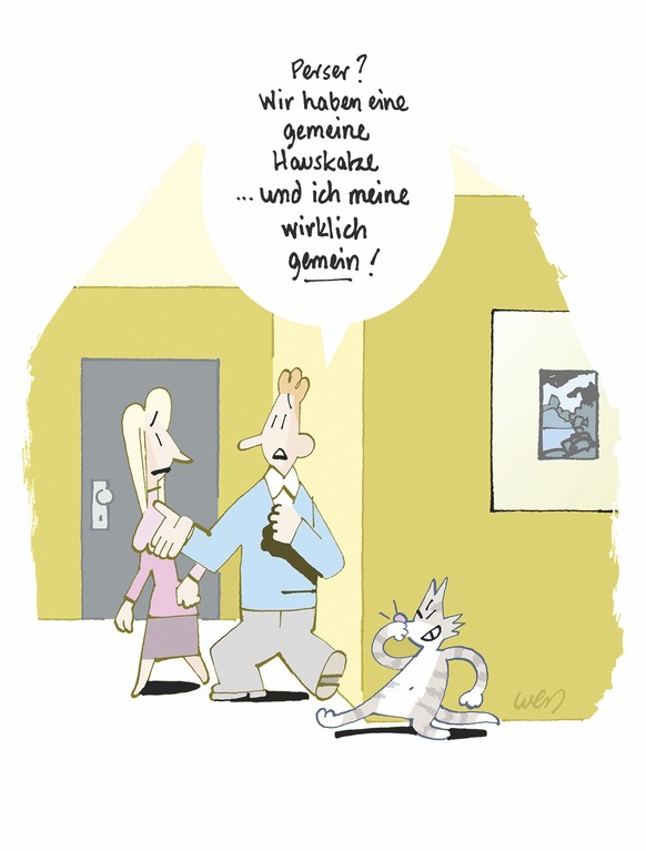 Katzen Cartoons Nebelspalter. Copyright: Karsten Weyershauser/Nebelspalter