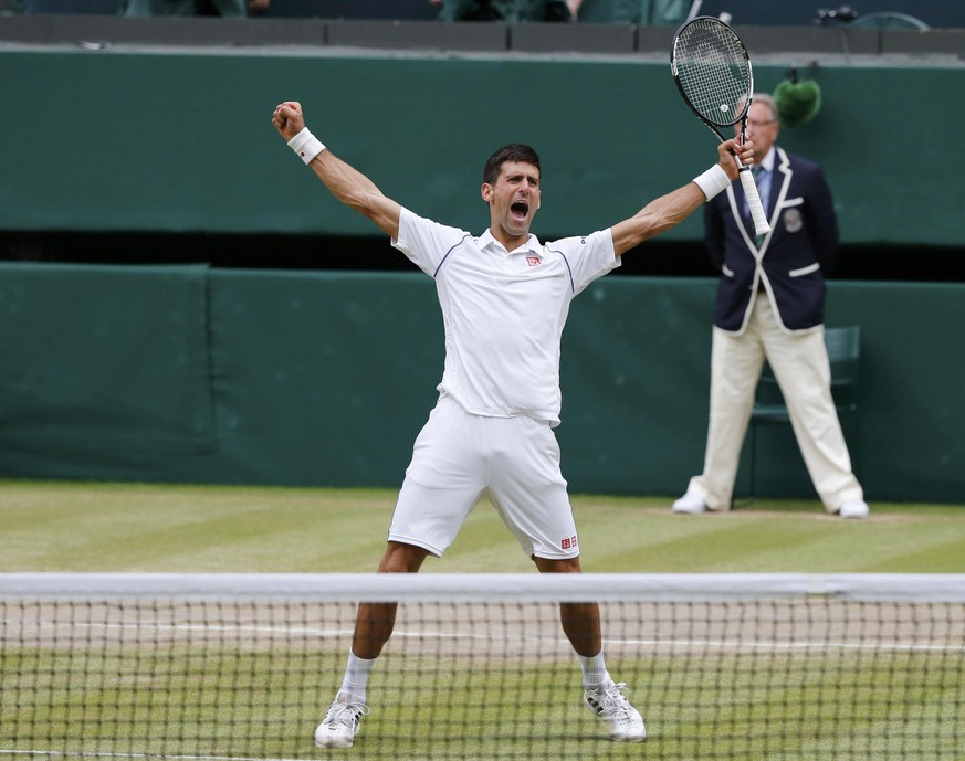 So sieht Freude aus: Djokovic verteidigt als achter Spieler den Titel von Wimbledon.