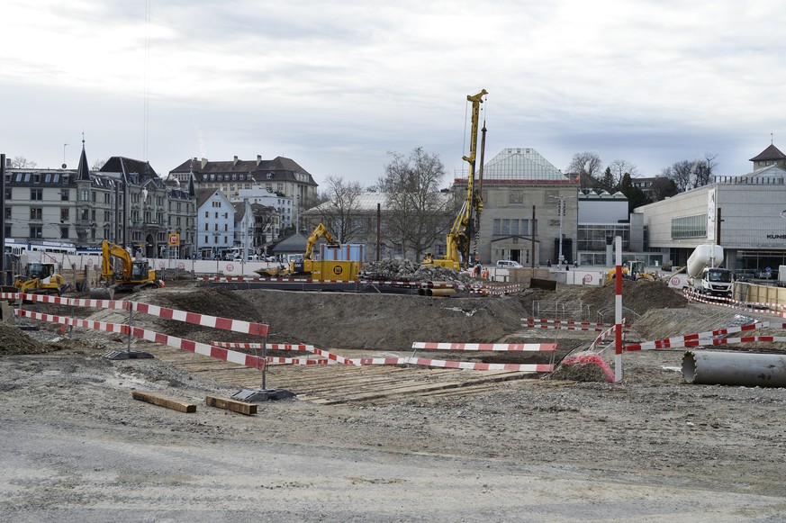 Die Baustelle beim Kunsthaus Zürich: Liegen hier jüdische Gebeine aus dem Mittelalter begraben?