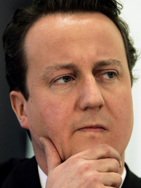 David Cameron, leader of the Conservative Party, pauses during a speech on Britain&#039;s National Health Service, in London, Wednesday Jan. 4, 2006. Cameron promised to defend the values of the NHS a ...