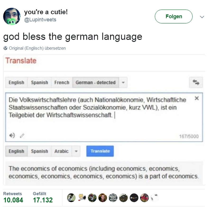 Deutsche Sprache, schwere Sprache – auch für Google Translate.