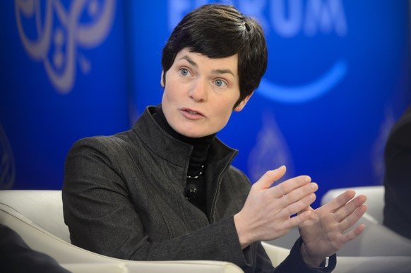 Britain&#039;s sailor and Founder of Ellen MacArthur Foundation Ellen MacArthur speaks during a panel session on the last day of the 44th Annual Meeting of the World Economic Forum, WEF, in Davos, Swi ...