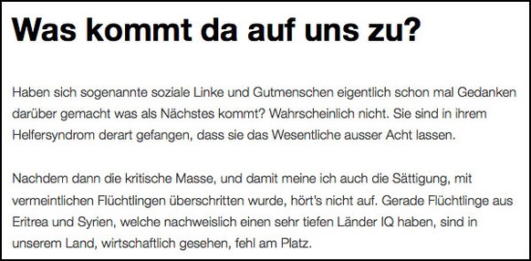 Für diesen Blogeintrag wurde der SVP-Lokalpolitiker Marcel Toeltl wegen Verstoss gegen das Antirassismusgesetz verurteilt.&nbsp;