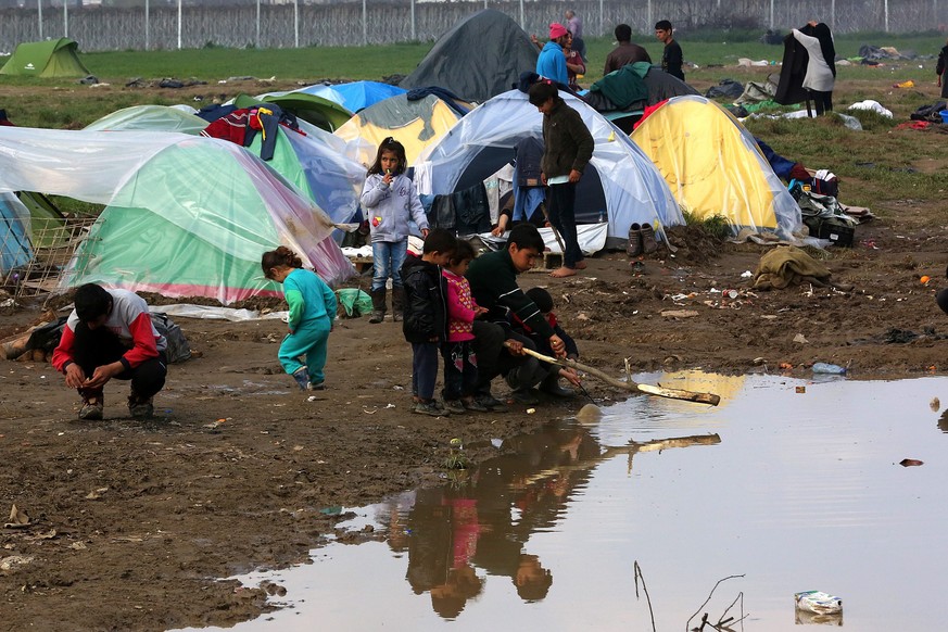 Flüchtlinge im Camp von Idomeni in Griechenland.&nbsp;