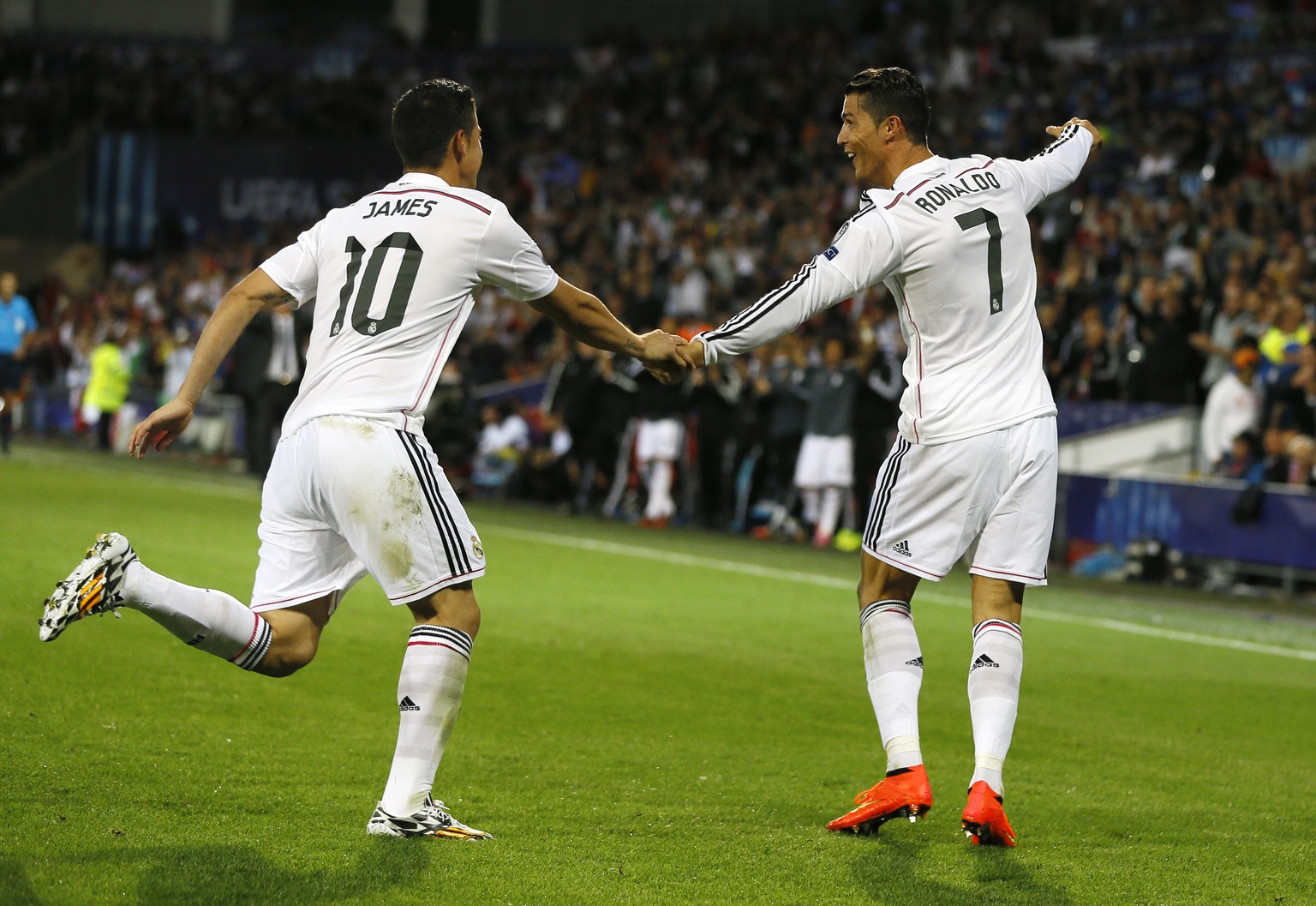 Cristiano Ronaldo und James Rodriguez: Ob sie auch in Basel händchenhaltend tanzen werden?&nbsp;
