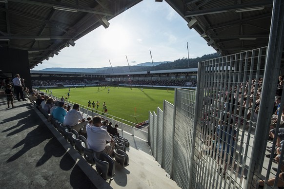 Fussball wird in der Tissot Arena bereits gespielt: Hier läuft die Challenge-League-Partie zwischen dem&nbsp;FC Biel und dem FC Wil.