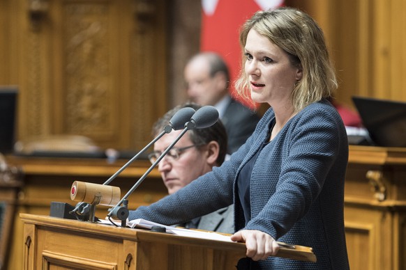 Nationalraetin Kathrin Bertschy, GLP-BE, spricht in der Debatte an der Fruehlingssession der Eidgenoessischen Raete, am Dienstag, 28. Februar 2017 im Nationalrat in Bern. (KEYSTONE/Peter Schneider)