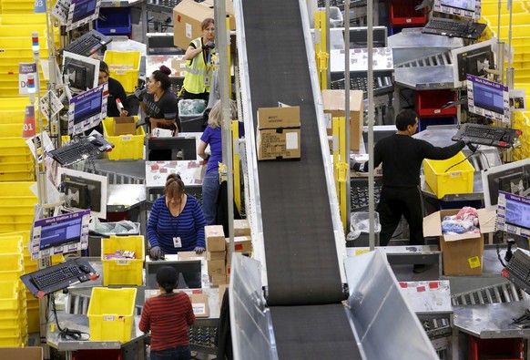 Amazon-Verteilzentrum in den USA: Bei Amazon lief das Weihnachtsgeschäft wie geschmiert.