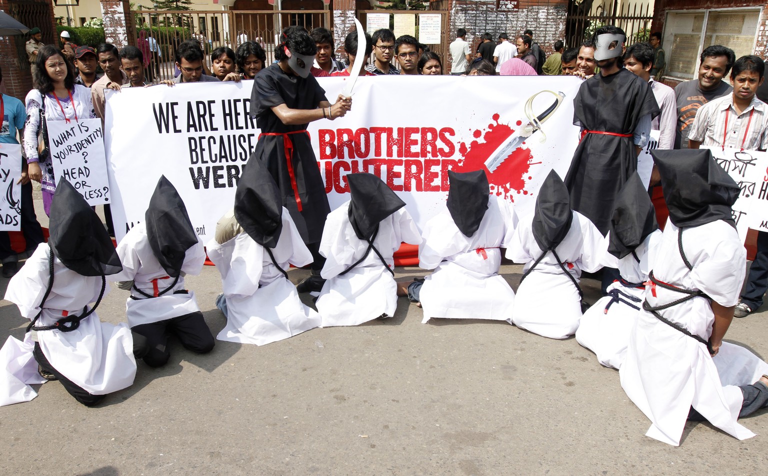 Saudi Arabien hat hinter Iran und Irak die dritthöchste Hinrichtungsrate weltweit – Protestaktion gegen die Hinrichtung von acht Arbeitern aus Bagladesh im Jahr 2011.