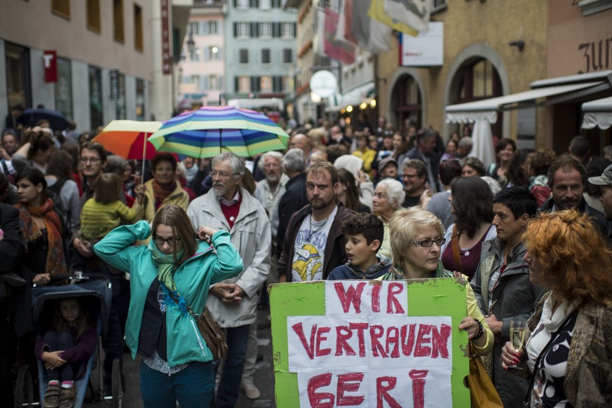 Solidaritäts-Kundgebung in Baden.