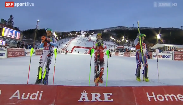 Hirscher ist in Are erneut zuoberst auf dem Treppchen.