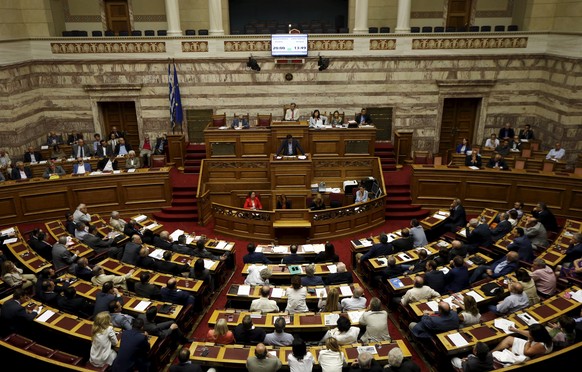 Tsipras bei seiner Rede im griechischen Parlament.