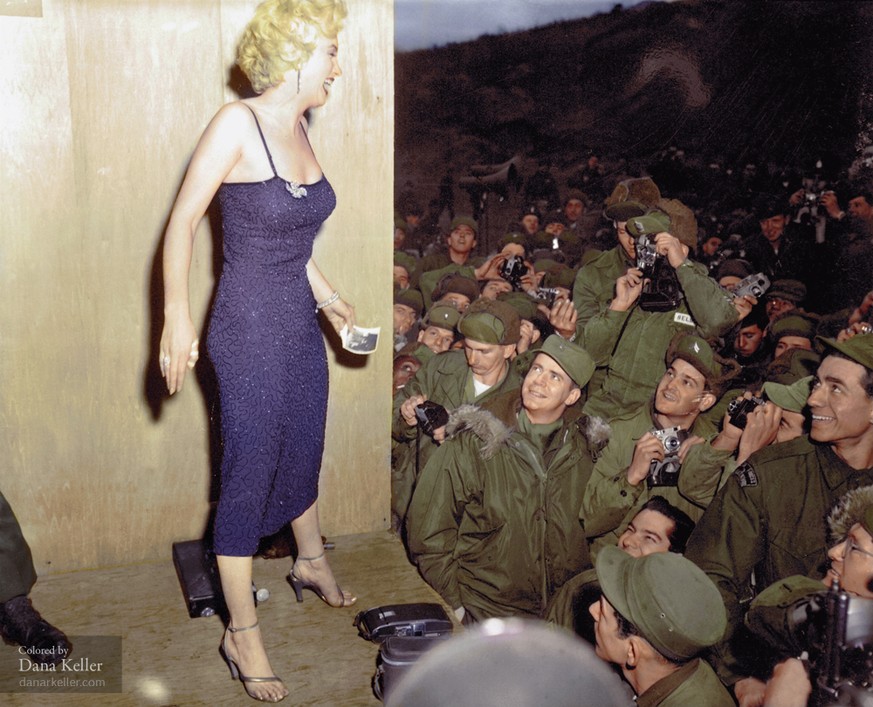 Da es von diesem Anlass auch ein paar Farbfotografien gibt, wusste Keller, wie sie Monroes Kleid zu färben hatte.