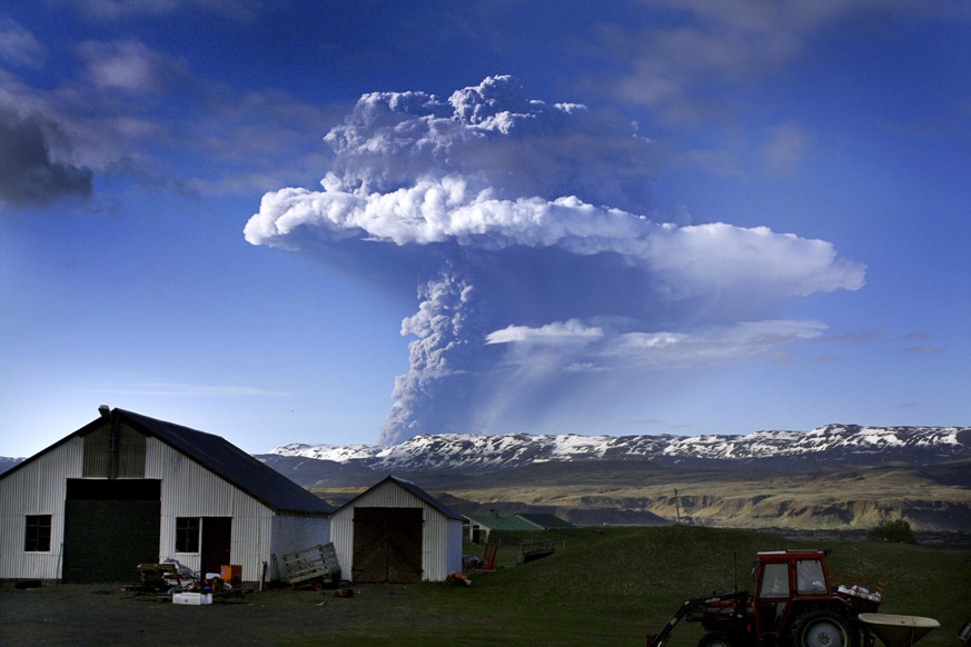 Bárðarbunga während einer Eruption.&nbsp;