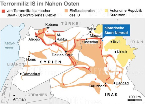 Einflussbereich des Islamischen Staat.