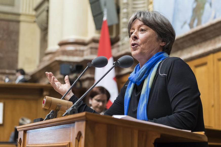 Margret Kiener Nellen, SP-BE, begruendet ein Postulat an der Fruehlingssession der Eidgenoessischen Raete, am Dienstag, 14. Maerz 2017 im Nationalrat in Bern. (KEYSTONE/Alessandro della Valle)