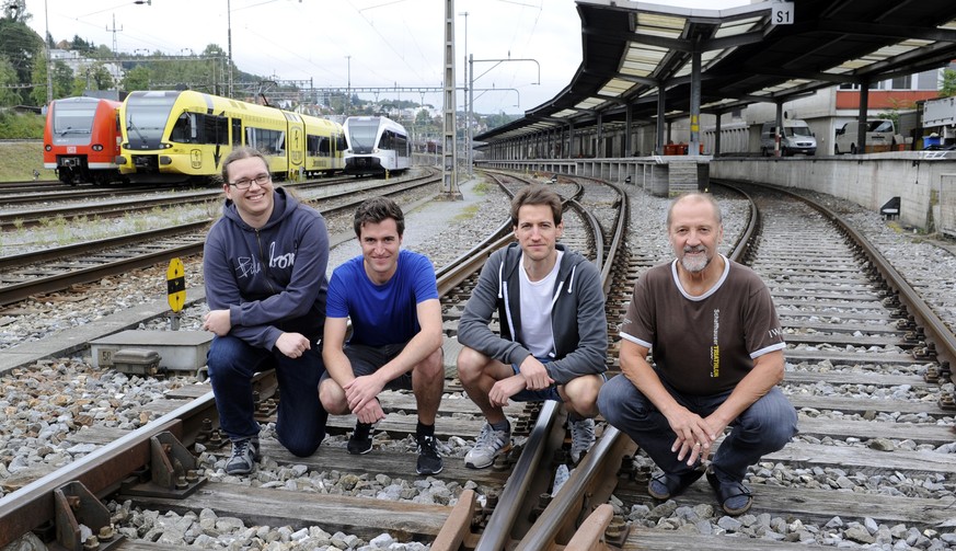 Die Urban-Games-Macher: Manu Oehler, Basil Weber, Urban Weber und Karl Heinrich Klein (von links).