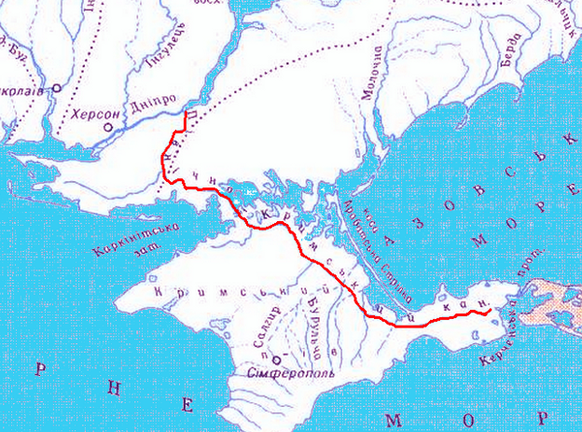 Nord-Krim-Kanal, Karte.