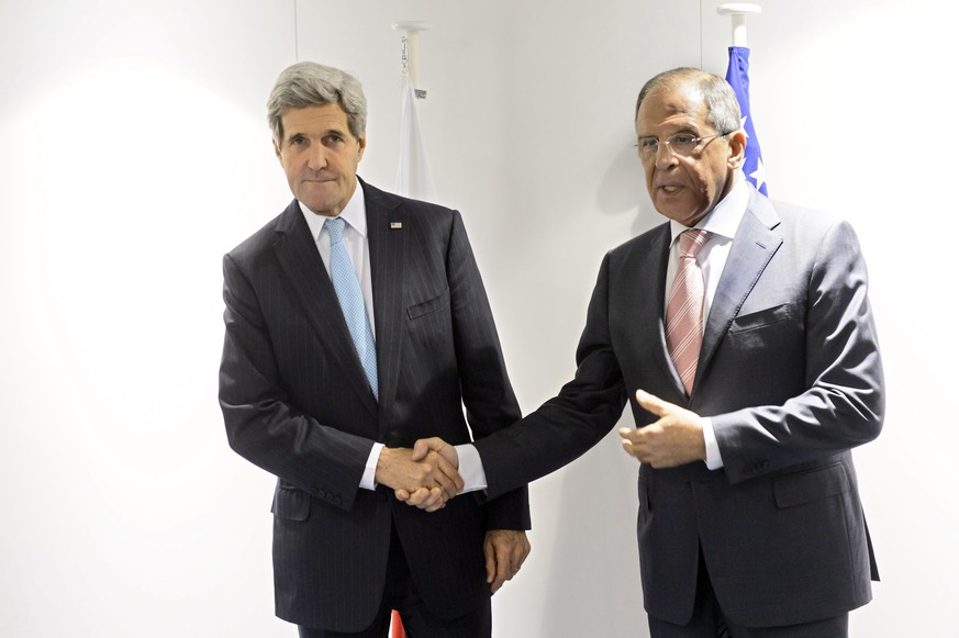 Treffen in Basel: John Kerry (links) mit dem russischen Aussenminister Sergej Lawrow.&nbsp;