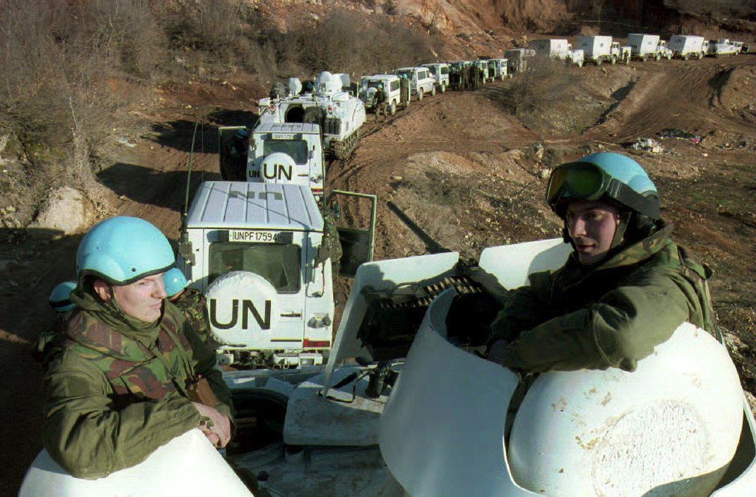 1994: Holländische Blauhelm-Soldaten nähe Srebrenica.&nbsp;