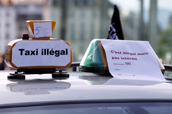 Protest gegen Fahrdienstvermittler Uber: Die Genfer Taxifahrer sind mit ihrer Beschwerde vor dem Bundesgericht abgeblitzt.