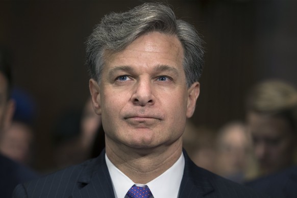 epa06120444 (FILE) - Christopher Wray appears before the Senate Judiciary Committee hearing on his nomination to be Director of the FBI, on Capitol Hill in Washington, DC, USA, 12 July 2017. Media rep ...