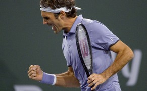 Yes! Federer schreit die Freude über den gewonnen ersten Satz in die Welt hinaus.