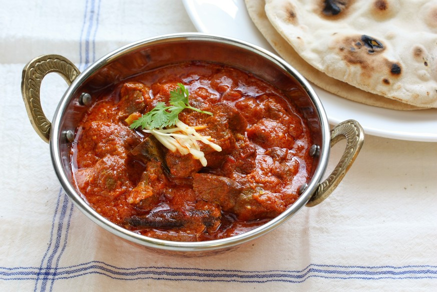 lamb curry lamm fleisch indien essen food chapatti naan