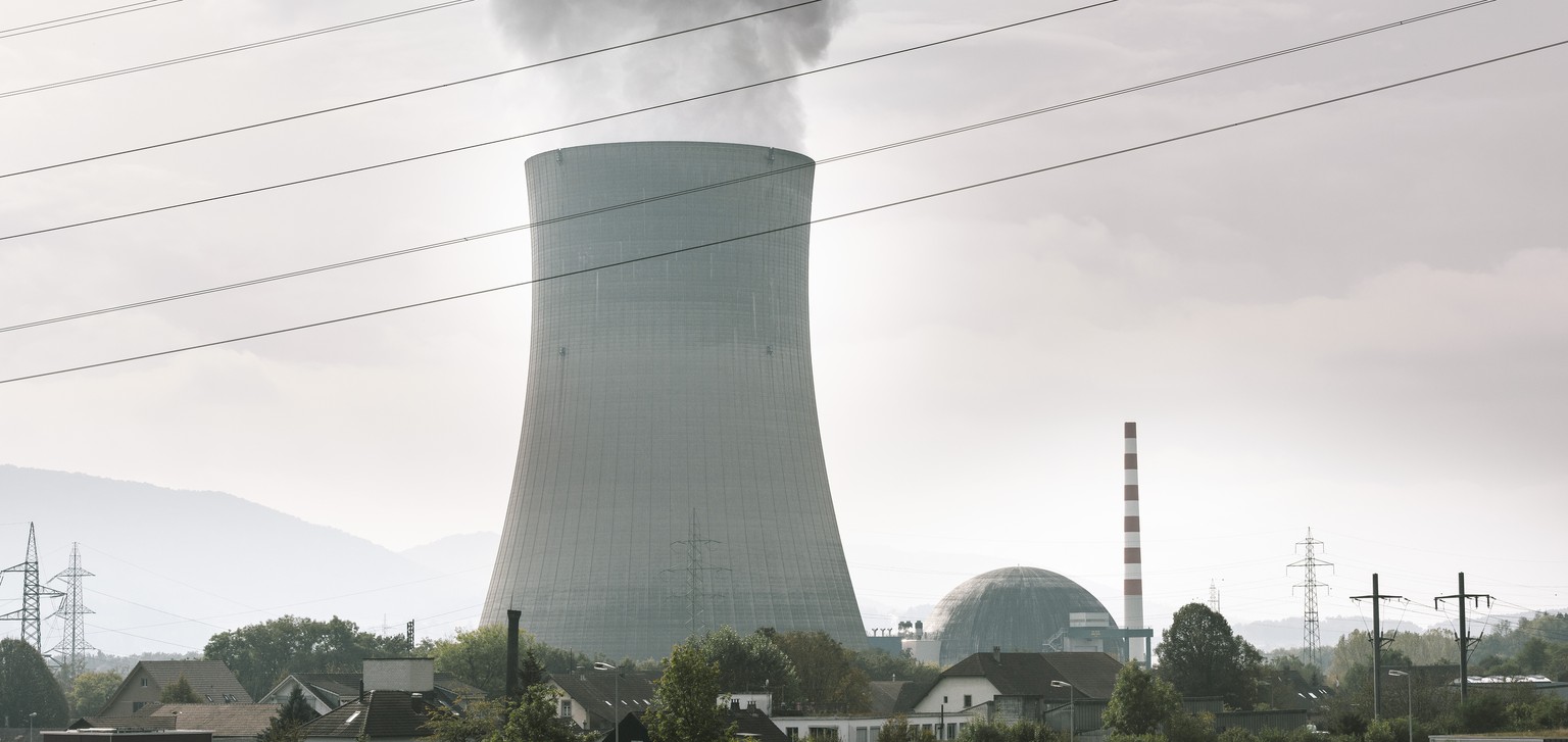 ZUR MELDUNG, DASS AKW AUCH WAEHREND IHRER STILLEGUNGSPHASE &quot;GEFAEHRLICH&quot; BLEIBEN, STELLEN WIR IHNEN FOLGENDES BILDMATERIAL ZUR VERFUEGUNG - Vapor exudes from the cooling tower of the Goesgen ...