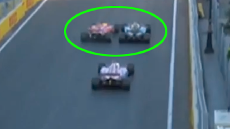 Sebastian Vettel rammt Lewis Hamilton.