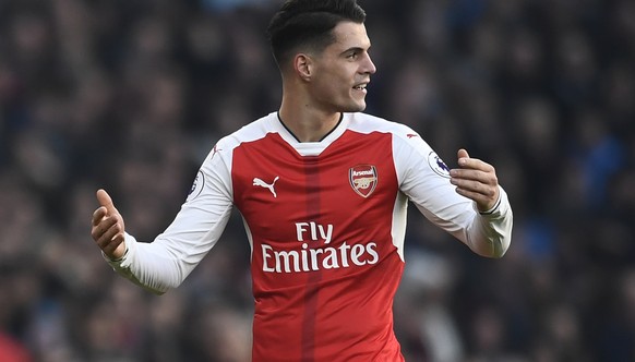 Football Soccer Britain - Arsenal v Burnley - Premier League - Emirates Stadium - 22/1/17 Arsenal&#039;s Granit Xhaka looks dejected after being sent off Reuters / Dylan Martinez Livepic EDITORIAL USE ...