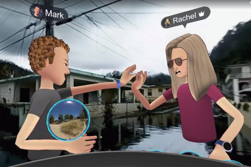 Mark Zuckerberg hat seinen virtuellen Spass – vor den verwüsteten Häusern der&nbsp;Hurrikan-Opfer in Puerto Rico.