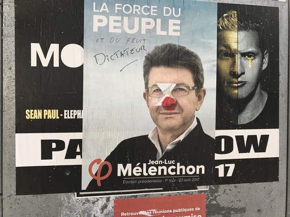 Mélenchon, der Youtube-Star, hier leicht verändert.