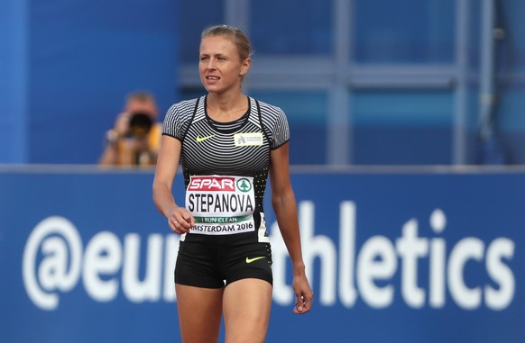 epa05411123 Yuliya Stepanova of Russia competes in 800m Women Qualifying Rounds at the European Athletics Championships at the Olympic Stadium in Amsterdam, The Netherlands, 06 July 2016. EPA/MICHAEL  ...