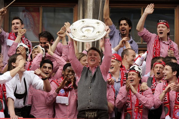 «Feierbiest» Louis van Gaal gewann mit Bayern München 2010 das Double.