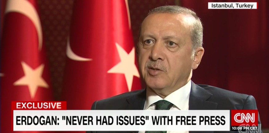 Präsident Erdogan im CNN-Interview: Probleme mit der Presse? Ich doch nicht!