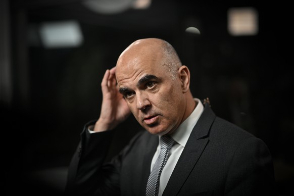 Swiss federal president Alain Berset during an interview at the 53rd annual meeting of the World Economic Forum, WEF, in Davos, Switzerland, Tuesday, January 17, 2023. The meeting brings together entr ...