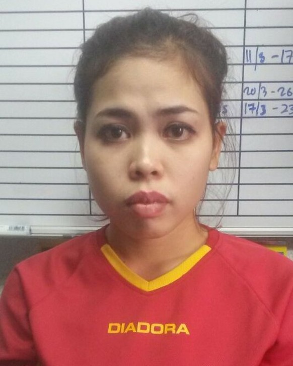 epa05803587 An undated handout image released by Royal Police Malaysia on 19 February 2017 showing Indonesian Siti Aisyah while arrested in connection with the of Kim Jong Nam, North Korean leader Kim ...