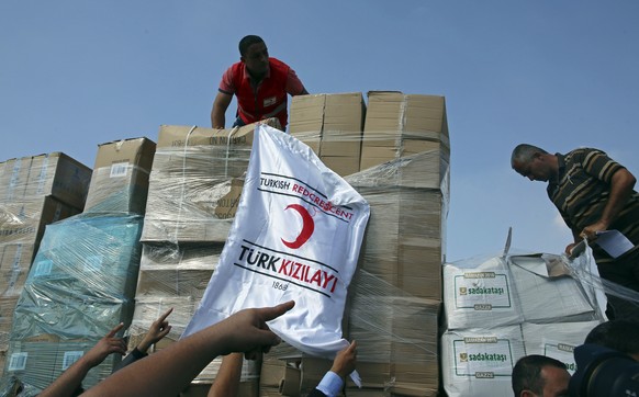 Türkischer LKW mit Hilfsgüter erreicht den Gazastreifen am Montag, 4. Juli.