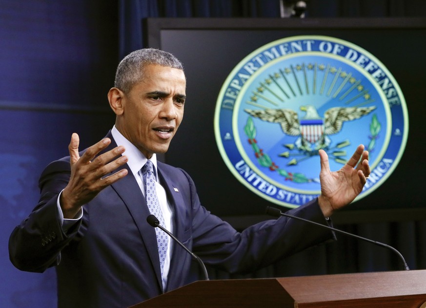 President Barack Obama talks about the war on terrorism and efforts to degrade and destroy the Islamic State group, during a news conference at the Pentagon in Washington, Thursday, Aug. 4, 2016. (AP  ...