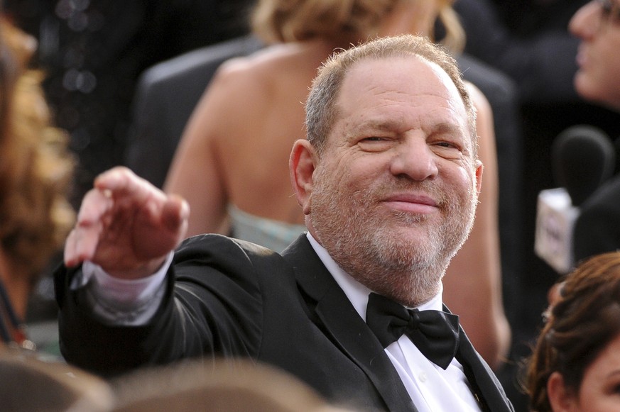 FILE- In this Feb. 22, 2015 file photo, Harvey Weinstein arrives at the Oscars at the Dolby Theatre in Los Angeles. On Saturday, Oct. 14, 2016, the Academy of Motion Picture Arts and Sciences revoked  ...