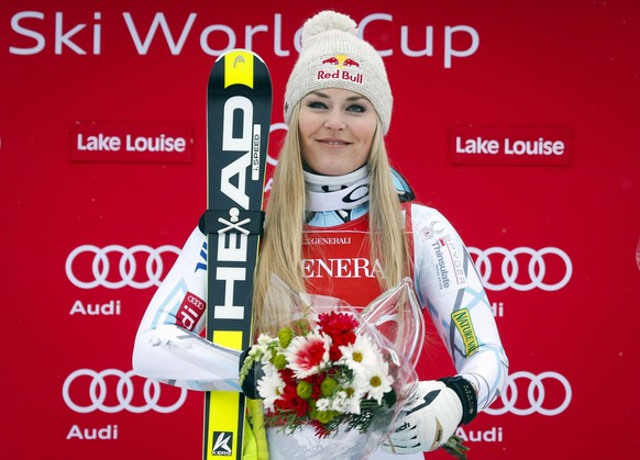 Vonn posiert am Samstag nach der Abfahrt. Es ist bereits ihr 17. Triumph in Lake Louise.&nbsp;