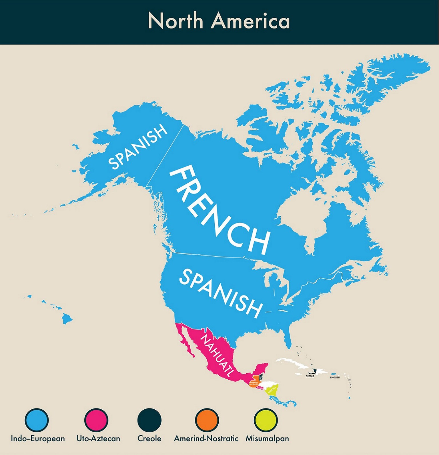 Keine Überraschung erleben wir in Nordamerika: On parle fran­çais au canada, en los Estados Unidos la segunda lengua extranjera es español. Die Amtssprache in Mexiko ist Spanisch, viele sprechen aber  ...